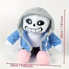Skull Plush Toy: Soft Grey with Pink Accents Skeleton - Halloween Decor