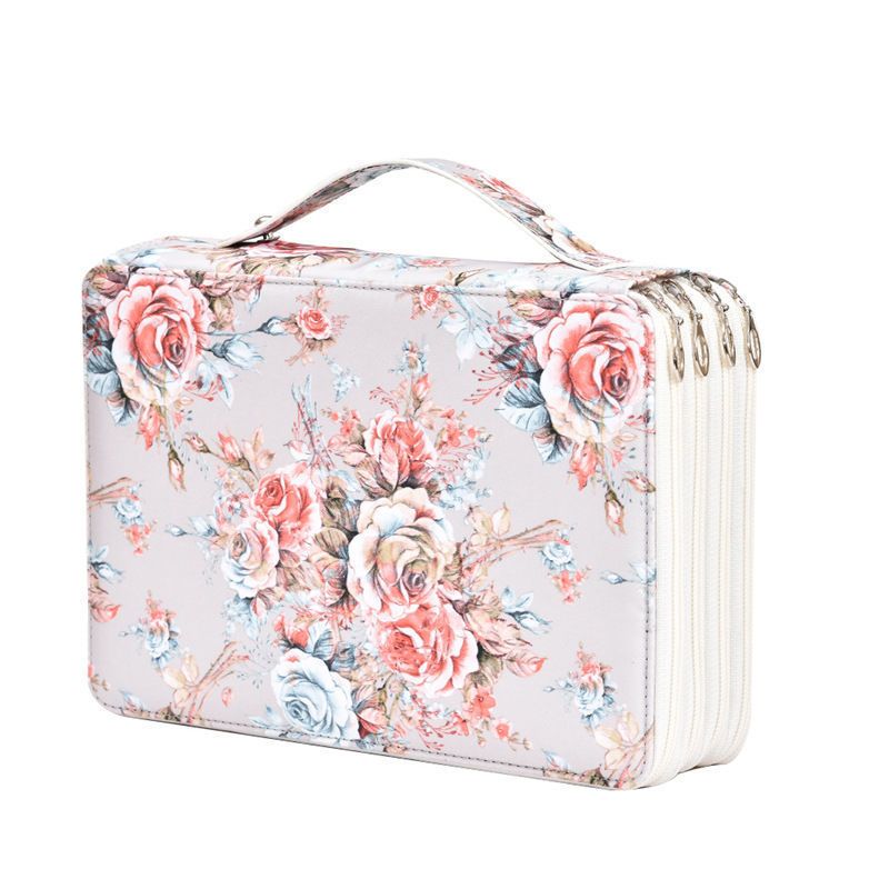 Canvas Shockproof Pencil Bag with Double Zipper