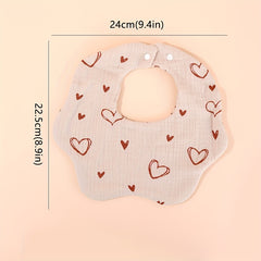 3pcs Baby Bibs Heart Sun Flower Newborn Burp Cloth Kid Cotton Saliva Towel