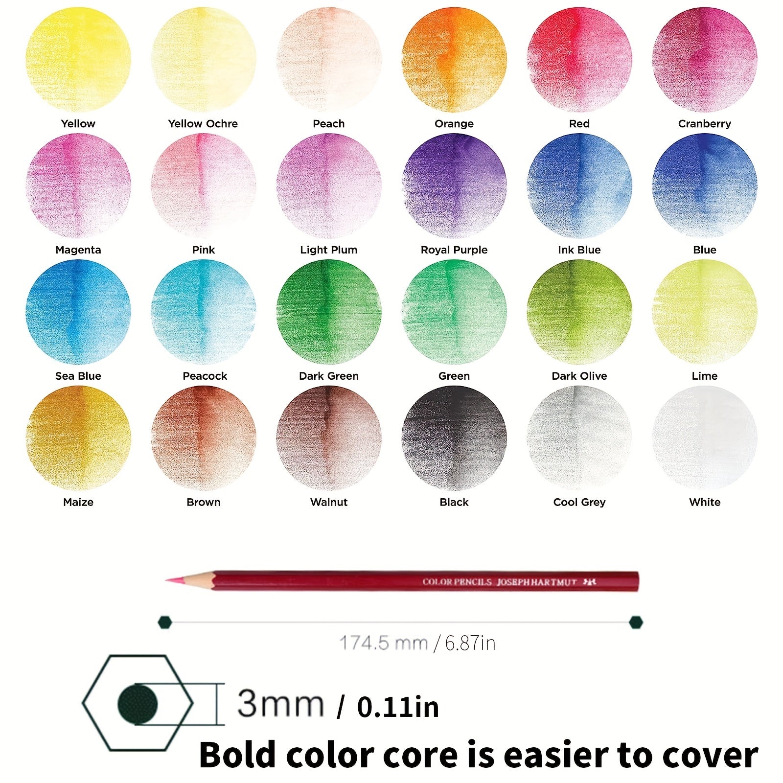 Vibrant Colored Pencils Set for Art Drawing