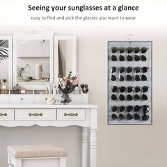 Dual Sided Sunglasses Organizer Wall Mounted Rack Storage
