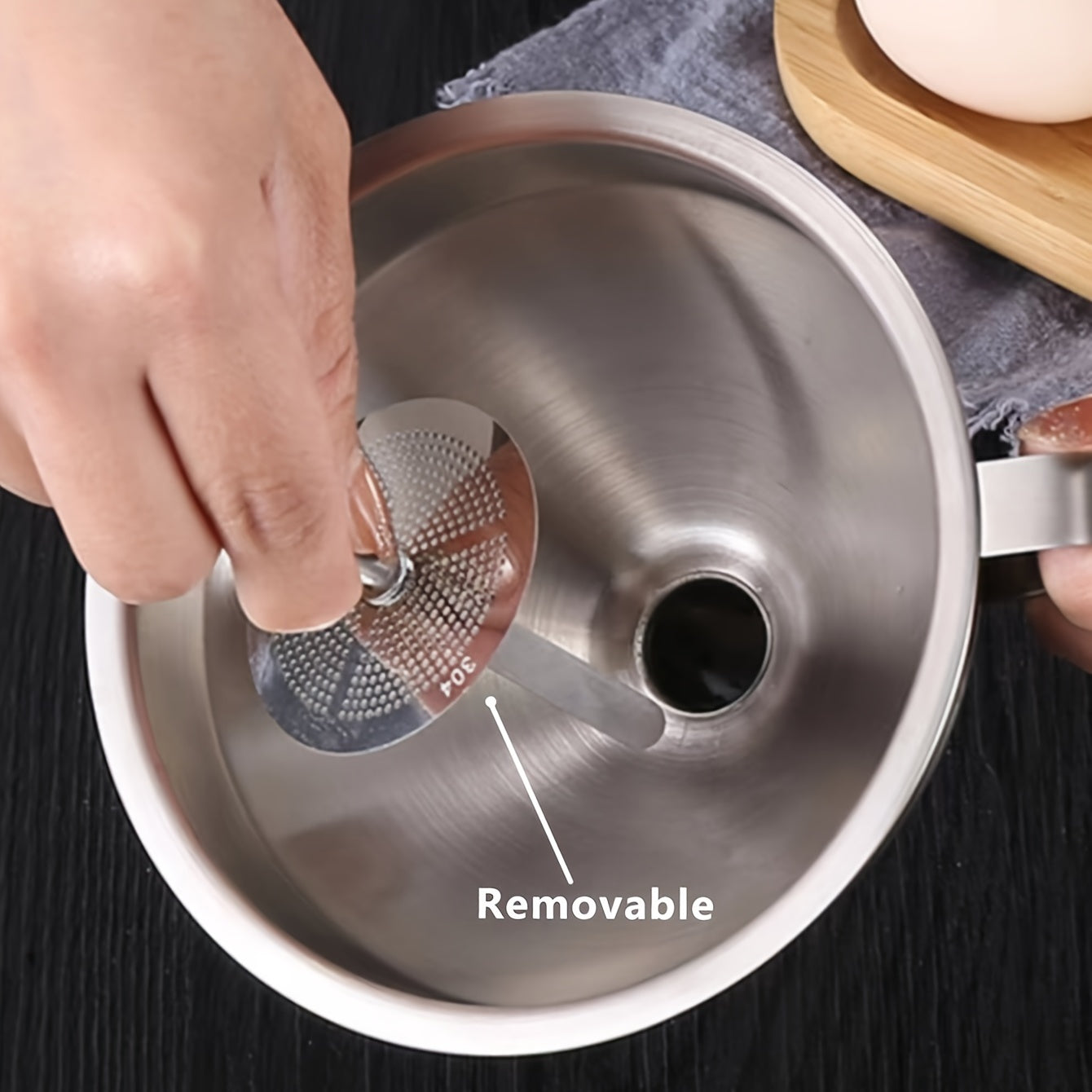 Stainless Steel Funnel with Filter for Easy Pouring and Cleaning
