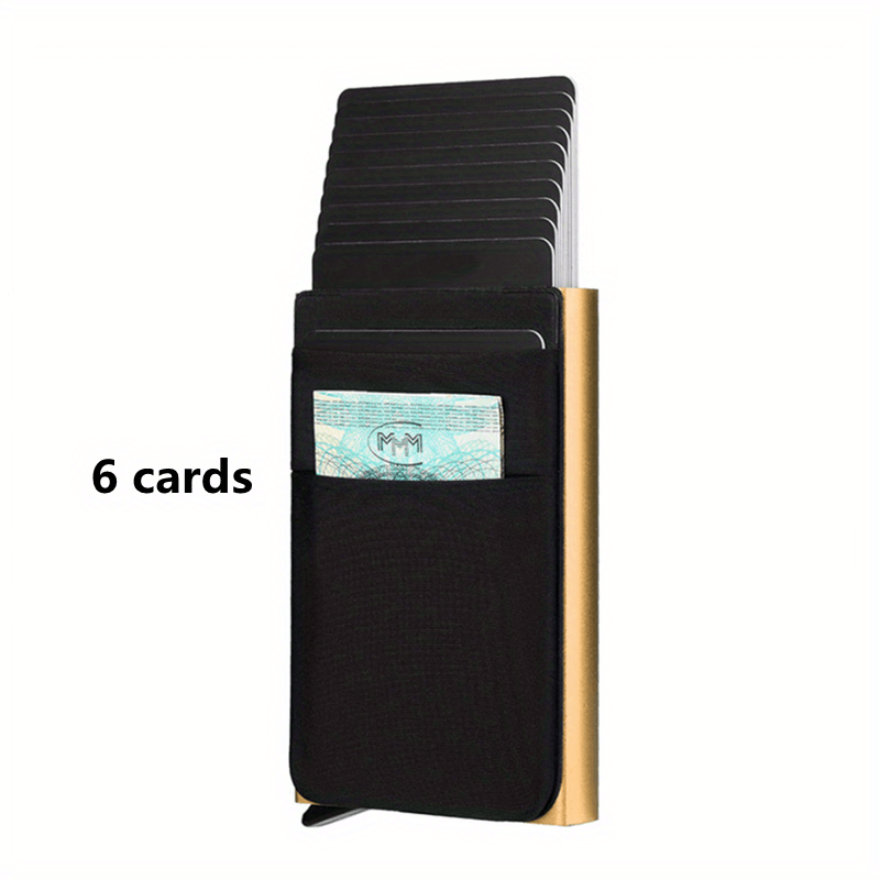 RFID Slim Aluminum Wallet Elasticity Back Pouch ID Credit Card Holder
