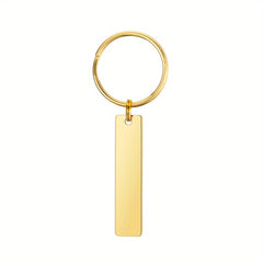 Stainless Steel Strip Keychain Alloy Key Tag Style Basic DIY Keychain