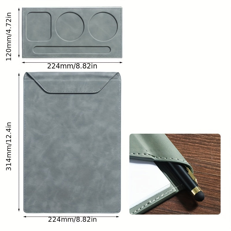 A4 Faux Leather Magnetic Board Clip