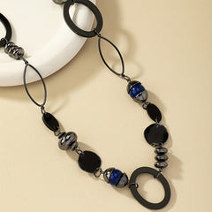 Vintage Long Necklace Resin Stone Jewelry