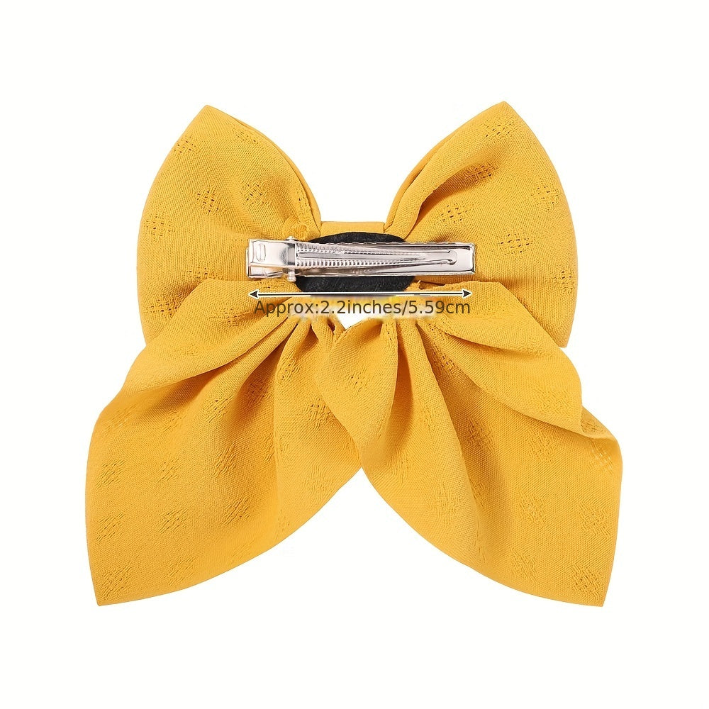 Large Bowknot Hair Clip Set, Pastoral Style Headwear