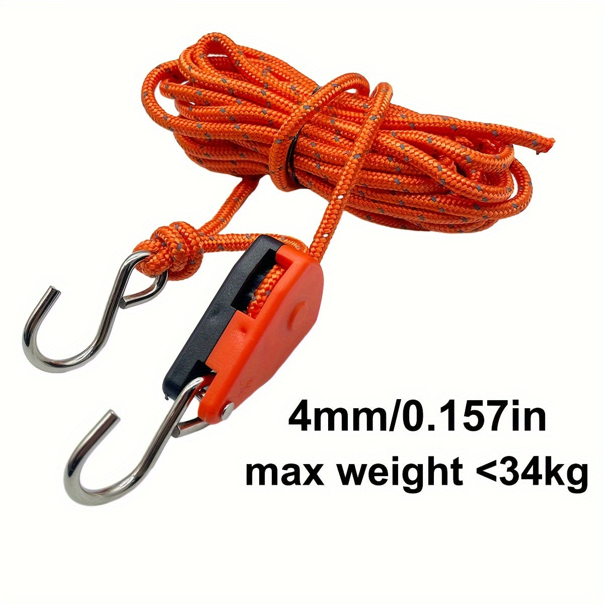 Camping Tent Tie Down Rope Tightener Fastening Pulley Ratchet
