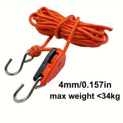 Camping Tent Tie Down Rope Tightener Fastening Pulley Ratchet