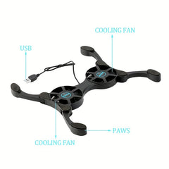 Mini Portable Laptop Radiator Cooling Base Dual Fan