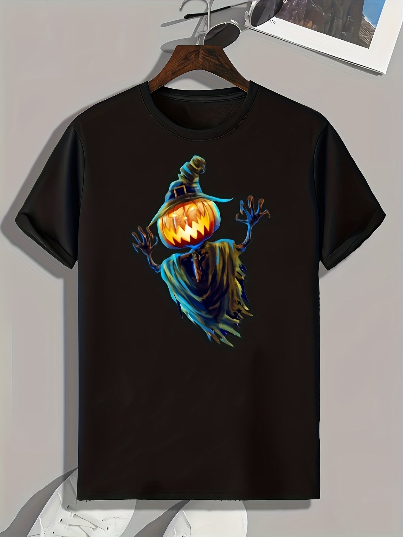 Jack O' Lantern Print Men's Graphic T shirt for Summer