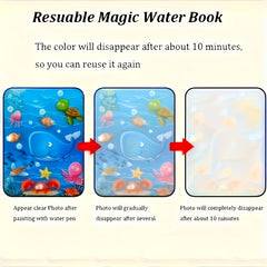4pcs Reusable Magic Watercolor Books for Kids Educational Cartoon Coloring Set