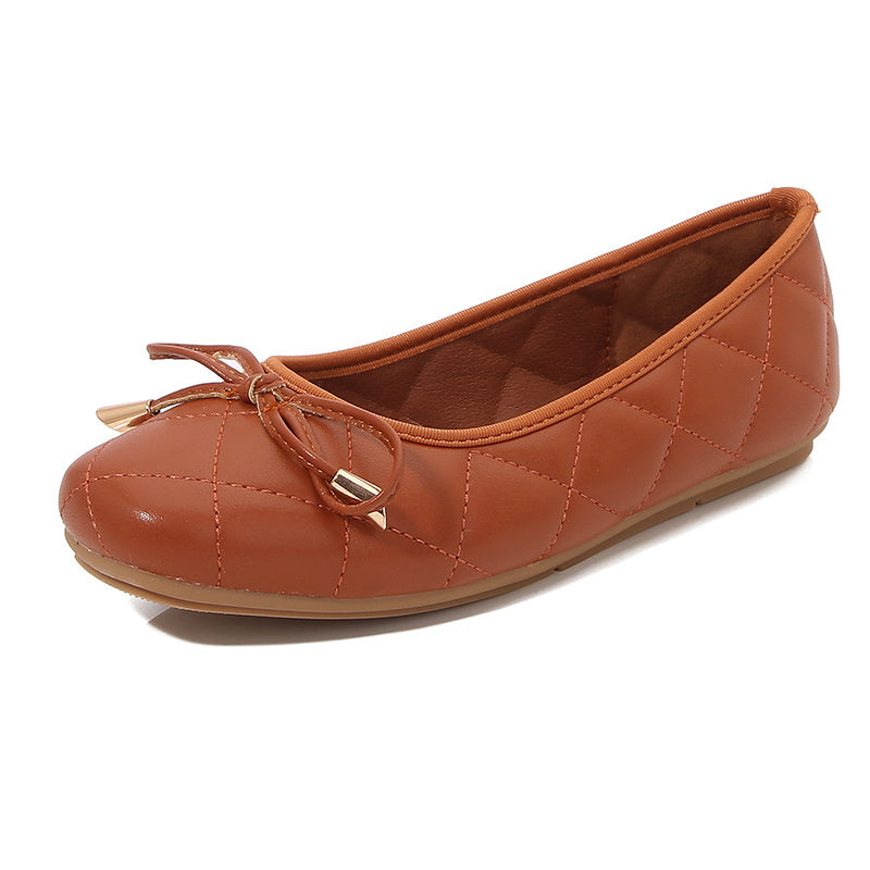 Bow Decor Square Toe Ballet Flats for Women