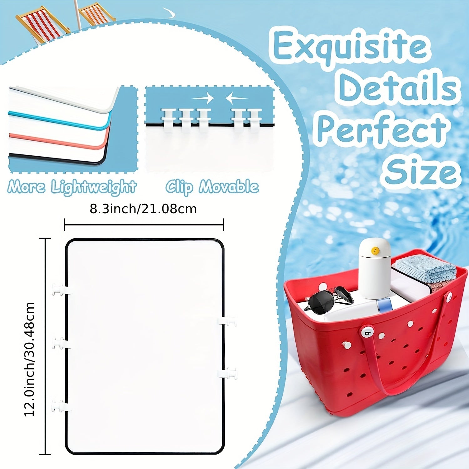 Plastic Beach Bag Divider Detachable Travel Tote Bag Accessories