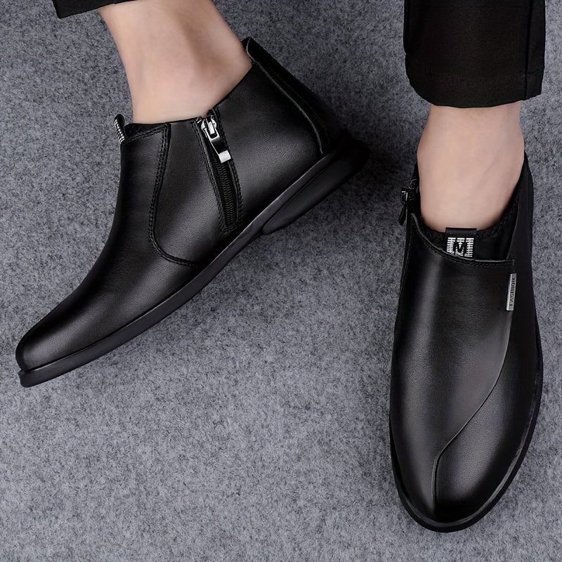 Men's Plush Ankle Top Boots Wear Resistant Non Slip Outdoor Casual
