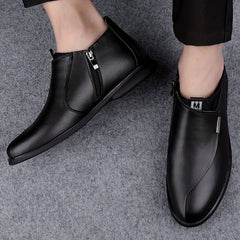 Men's Plush Ankle Top Boots Wear Resistant Non Slip Outdoor Casual