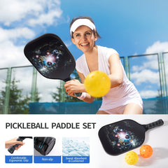 Portable Pickleball Paddle Set for Adults with 2 Rackets, 4 Balls, Bag