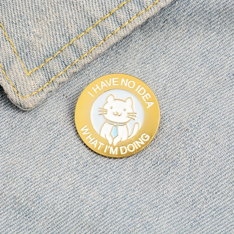 Cartoon Cat Zinc Alloy Brooch for Backpacks