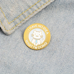 Cartoon Cat Zinc Alloy Brooch for Backpacks