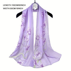 Kapok Print Chiffon Scarf Thin Breathable Shawl Casual Head Wrap Hijab