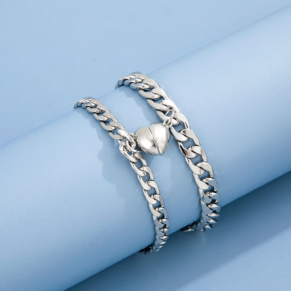 Stainless Steel Couple Bracelet Set 2pcs