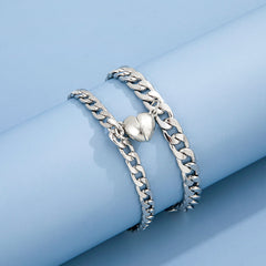 Stainless Steel Couple Bracelet Set 2pcs