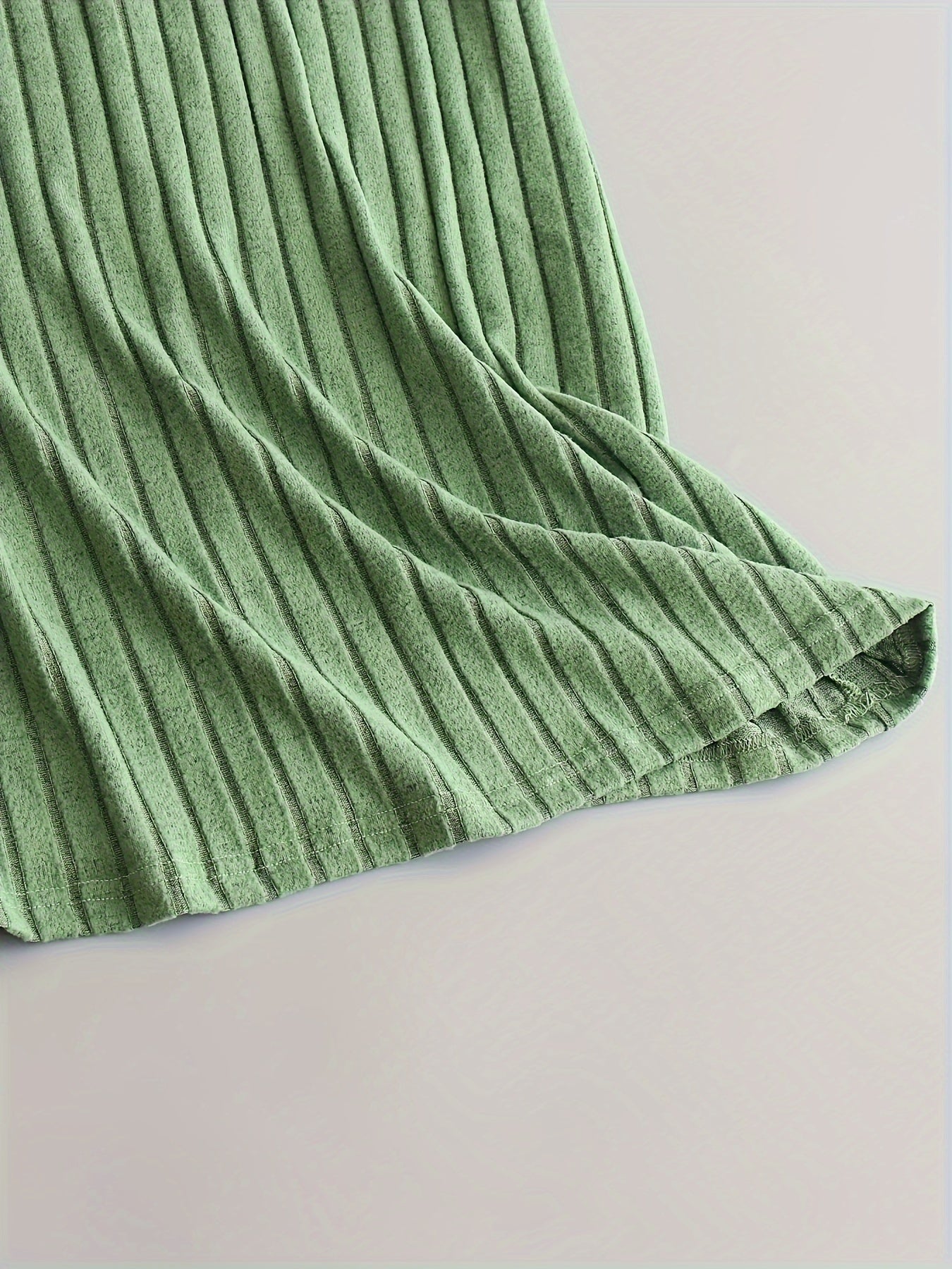  Solid Ribbed All Match Skirt