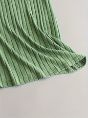  Solid Ribbed All Match Skirt
