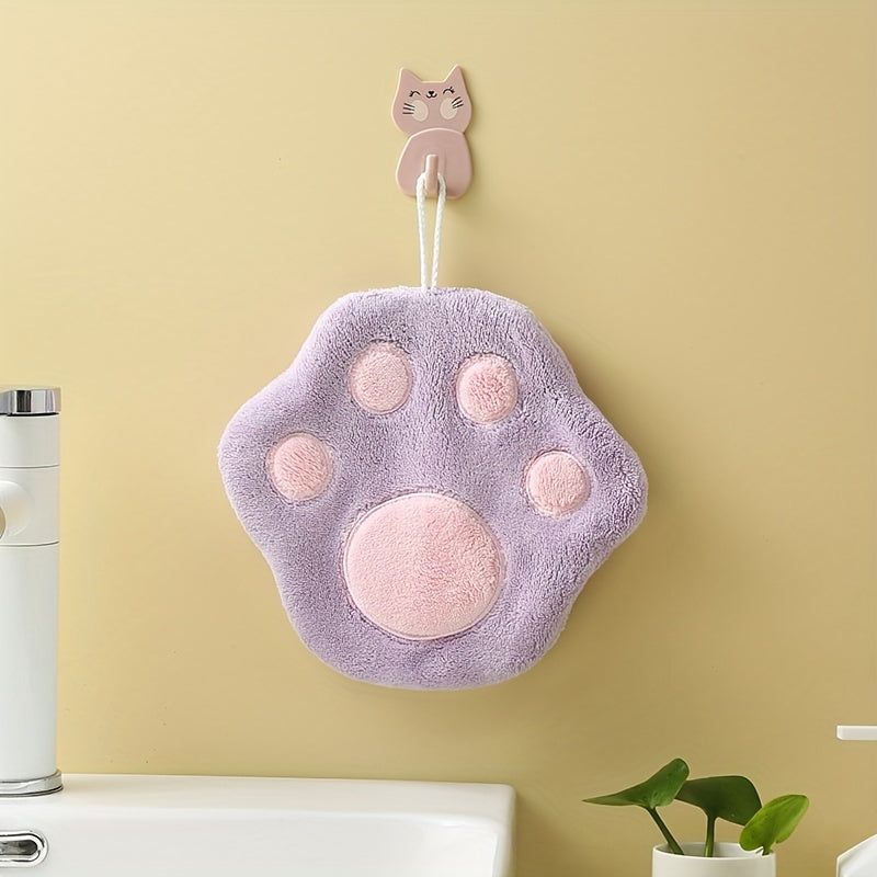 Cartoon Paw Fingertip Towel Coral Fleece Hand Wipe Cloth