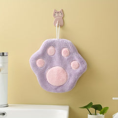 Cartoon Paw Fingertip Towel Coral Fleece Hand Wipe Cloth