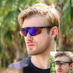 Men's Retro Cycling Glasses Outdoor Sports Flip Sunglasses