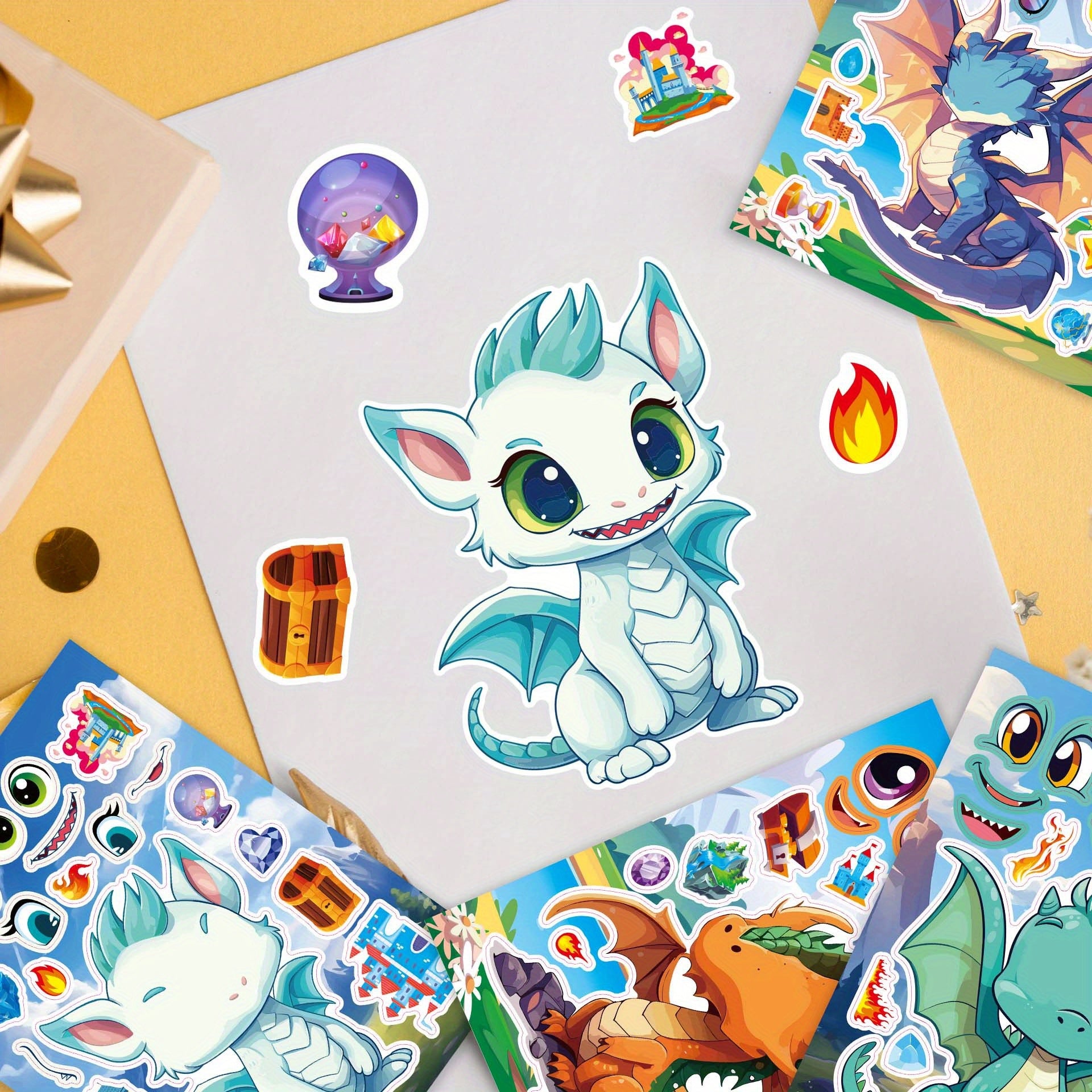 1000 Dinosaur & Dragon DIY Stickers for Scrapbooking Party Decorations