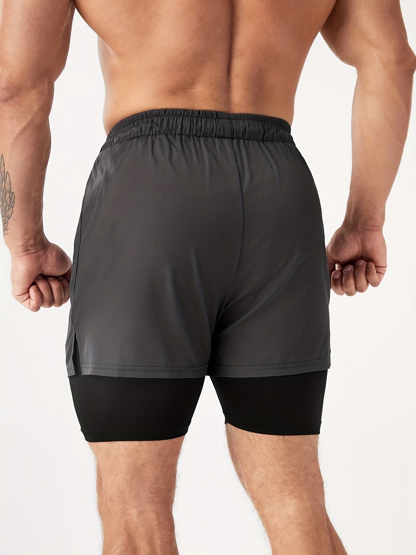 Quick Dry Mid Stretch Shorts Men's Outdoor Gym Workout