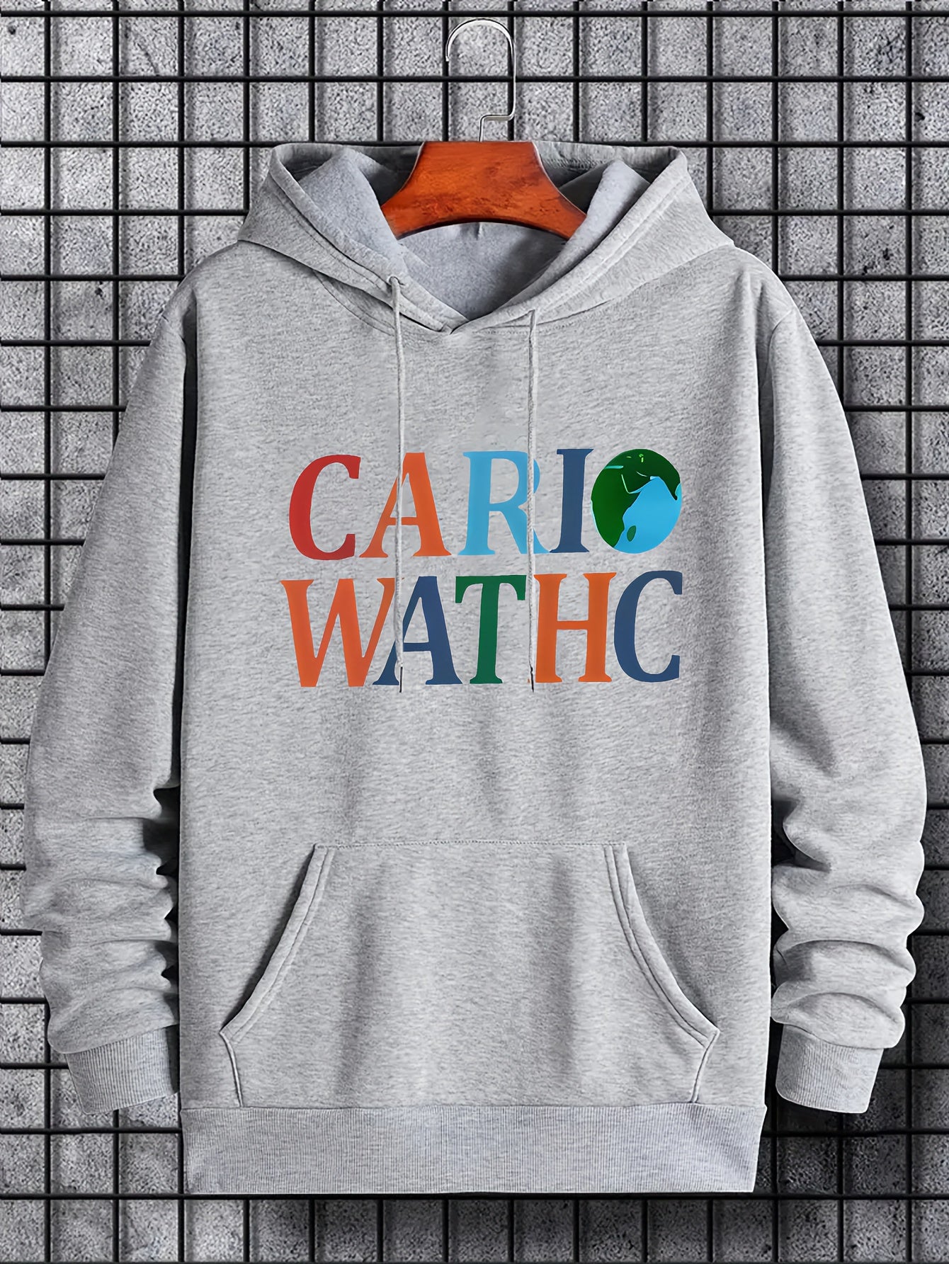 Men's Colorful Letter Print Hoodie - Breathable Drawstring Sweatshirt