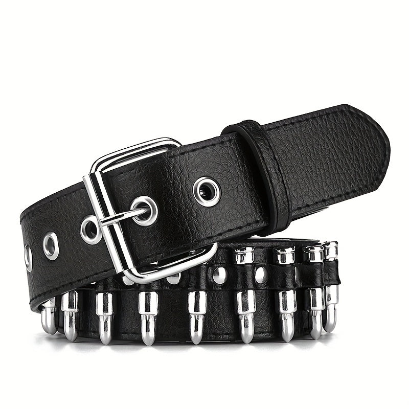Men's Rivet Leather Belt Bullet Studded Belt