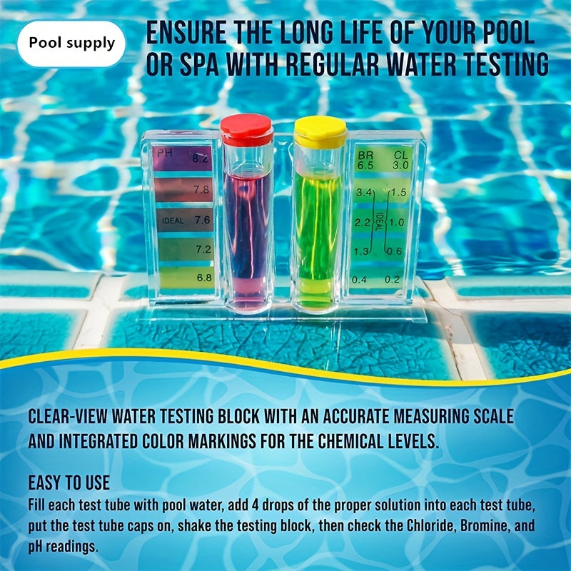 3pcs Pool Chemical Test Kit Chlorine Ph 2 Way Test