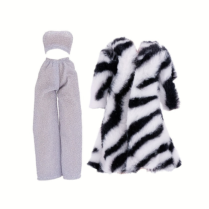 11.5 Inch Doll Clothes Plush Coat Toy - Holiday Gift Party Set