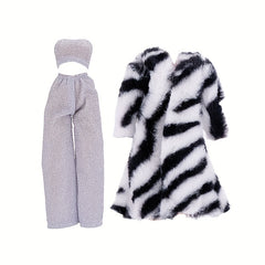 11.5 Inch Doll Clothes Plush Coat Toy - Holiday Gift Party Set