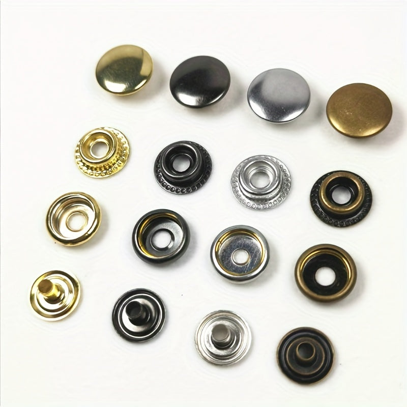 5 Pairs Brass Buckle Clothing Bags Metal Buttons Coat Buttons Shirt Studs