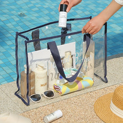 Transparent PVC Beach Bag Tote Waterproof Handbag Large Capacity