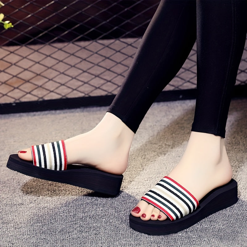 Stripes Soft Thick Sole Sports Sandals Non Slip Slides