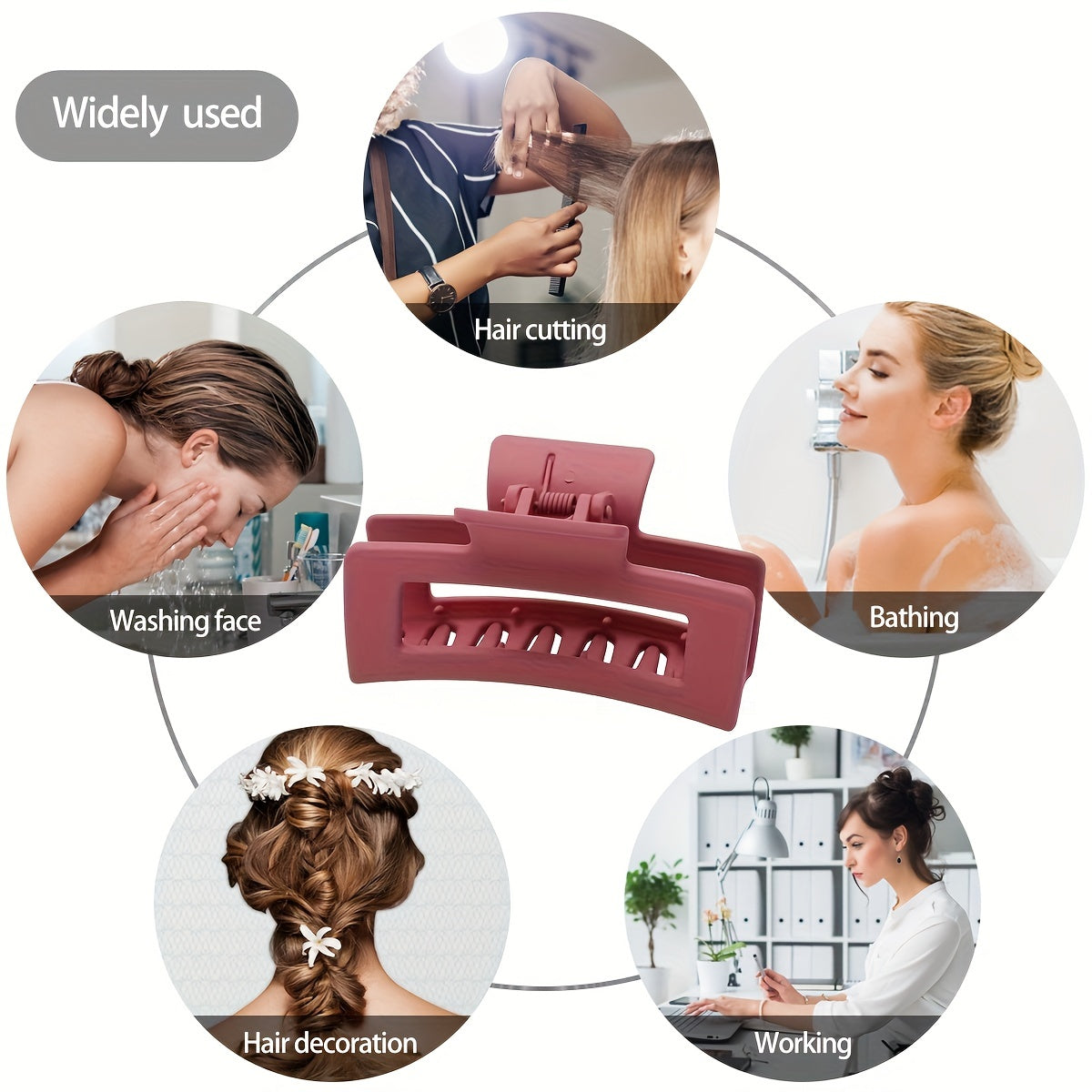 4pcs Frosted Hair Claw Hollow Hair Claw Style Hair Claw Nonslip Ponytail Holder