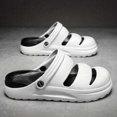 Solid Closed Toe Sports Sandals Non Slip Hole Slippers