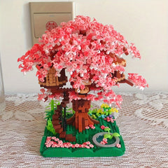 Mini Cherry Bonsai Tree Building Set - Mini Blocks Sakura Tree House Kit