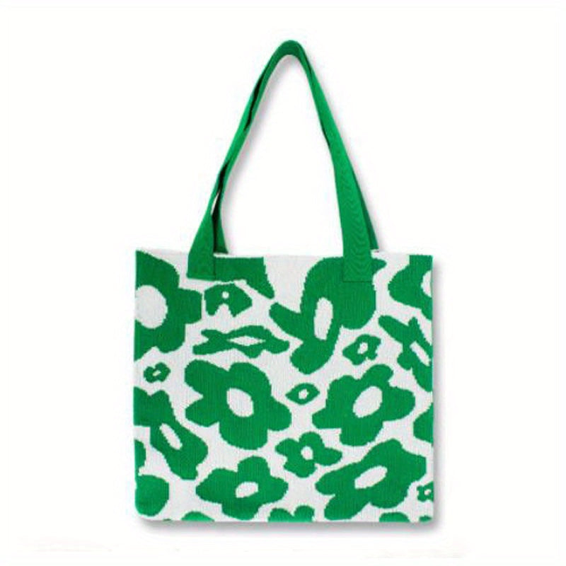 Flower Pattern Tote Bag Durable Lightweight Shoulder Bag