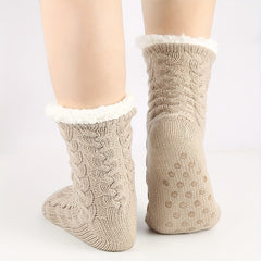 Plush Lined Knitted Socks Women's Stockings