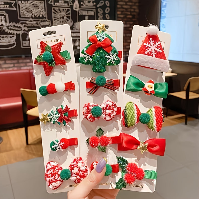 10pcs Christmas Hair Clip Decorative Hair Accessories for Girls