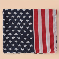 Flag Print Chiffon Scarf Classic Block Long Shawl Sunscreen Thin
