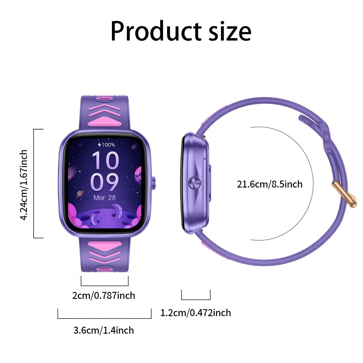 1.75'' Smartwatch 20 Sports Modes 24H Tracking Music Player