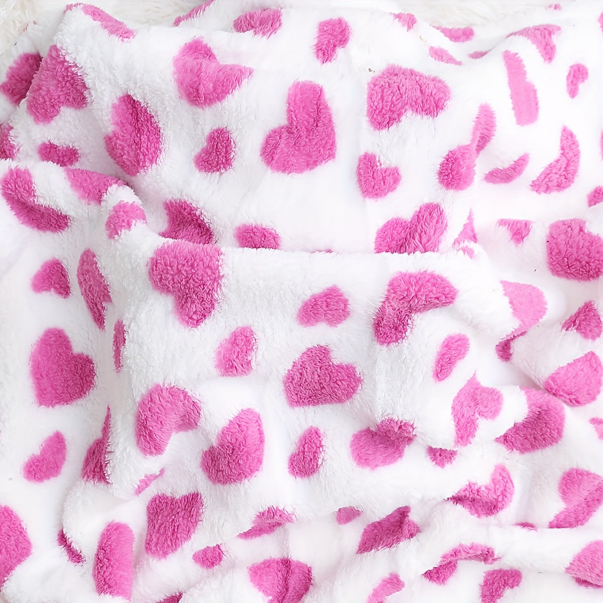 Soft Plush Love Heart Blanket for Kids Purple